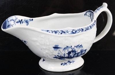 Lot 1058 - A Lowestoft porcelain sauce boat, circa 1780,...