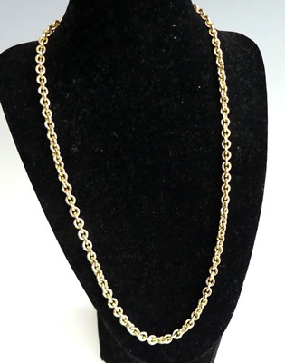 Lot 2600 - A modern 9ct gold heavy belcher link neck...
