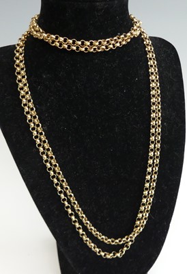 Lot 2681 - A Victorian style 9ct gold belcher link guard...