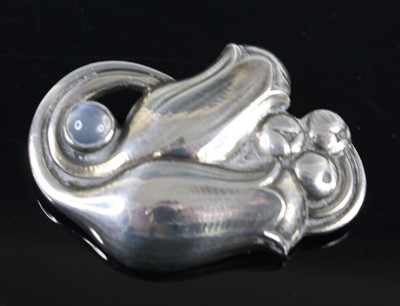 Lot 113 - Georg Jensen - a sterling silver brooch,...