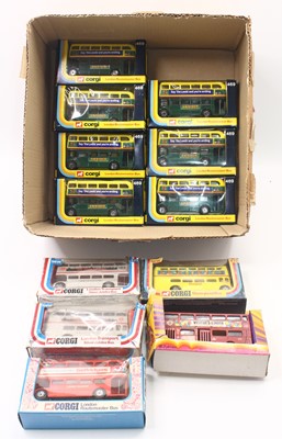 Lot 1221 - Corgi Toys a quantity of later release bus...