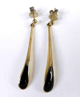 Lot 2619 - A pair of contemporary 9ct gold and polished...