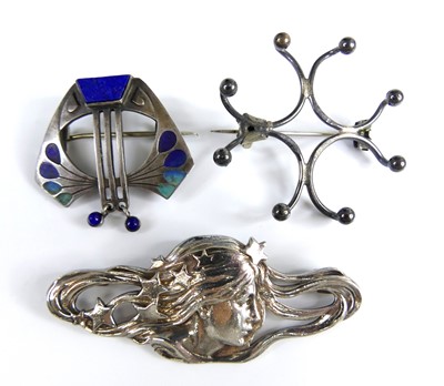 Lot 2610 - A continental Art Nouveau silver and blue...