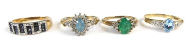 Lot 2709 - Four various 9ct gold precious and...