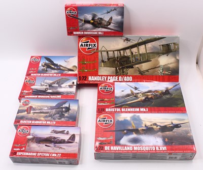 Lot 970 - Eight Airfix 1:72 scale plastic kits for...