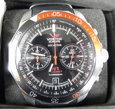 Lot 2659 - A Vostok Europe N1 Rocket gent's steel cased...