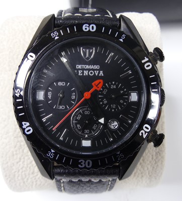 Lot 2669 - A Detomaso Genova black steel cased quartz...