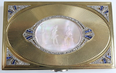 Lot 1232 - A George V 18 carat gold snuff-box, of hinged...