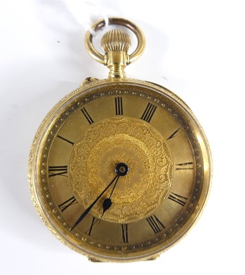Lot 2730 - A gent's French 18ct gold cased pocket watch,...