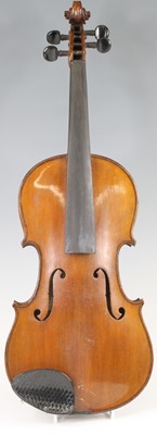 Lot 593 - A 20th century violin, having a two-piece...