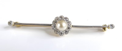 Lot 2738 - A yellow metal platinum faced cultured pearl...