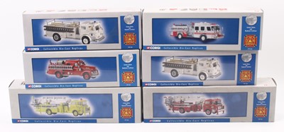 Lot 838 - Six Corgi 1:50 scale fire engines, including...
