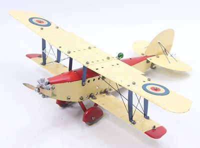 Lot 1568 - Meccano Constructor Aeroplane Bi-plane, cream,...