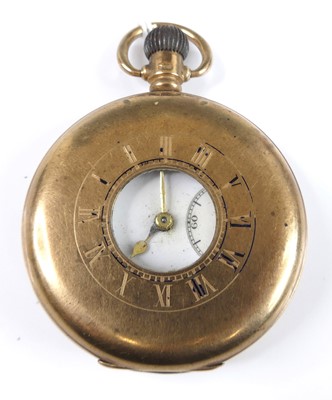 Lot 2759 - A gent's 9ct gold cased half hunter pocket...