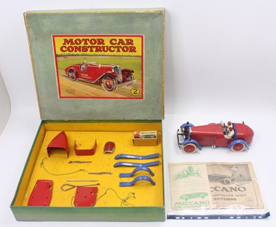 Lot 1577 - Meccano Constructor Car No.2, red and blue...