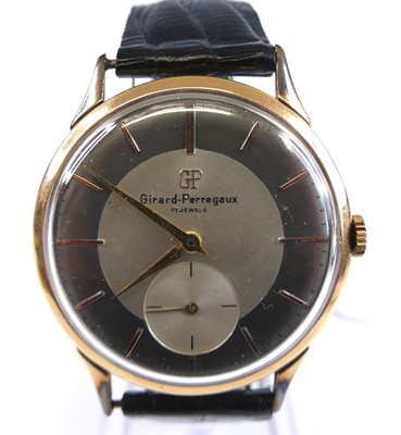 Lot 2764 - A Girard-Perregaux 18ct gold cased manual wind...