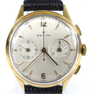 Lot 2769 - A Zenith gent's 18ct gold cased chronograph...