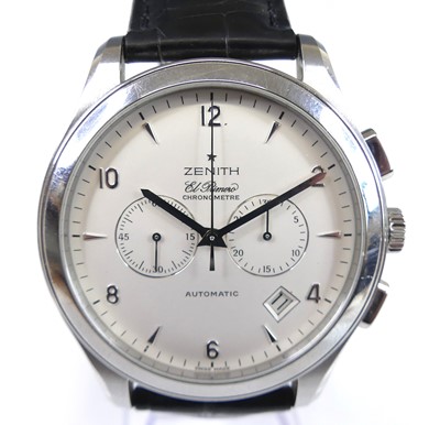 Lot 2770 - A Zenith El Primero gent's steel cased...