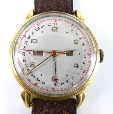Lot 2773 - A Movado gent's 18ct gold calendar wristwatch,...