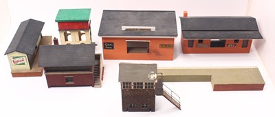 Lot 210 - Various wooden buildings for 0-gauge, most...