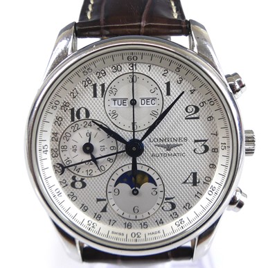 Lot 2785 - A Longines gent's stainless steel Master...