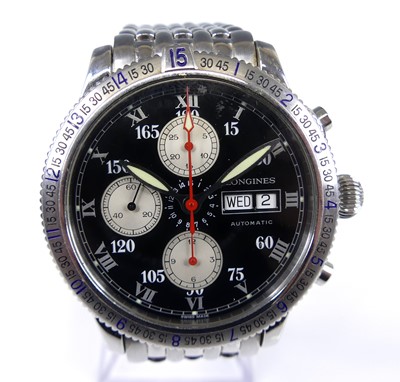 Lot 2786 - A Longines Lindbergh Spirit gent's stainless...
