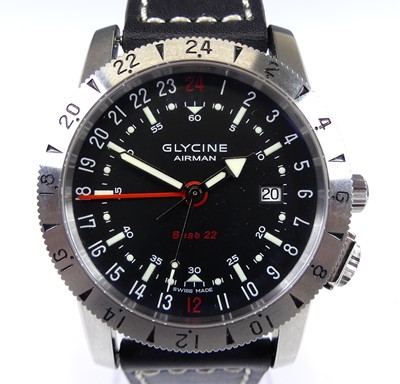 Lot 2787 - A Glycine Airman Base 22 gent's steel cased...