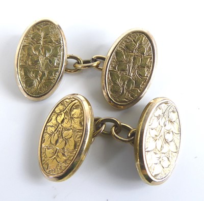 Lot 2724 - A cased pair of late Victorian 15ct gold...