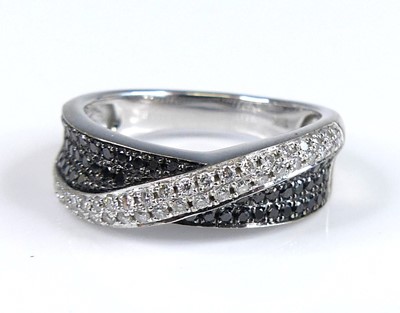 Lot 2743 - A contemporary 18ct white gold sapphire and...