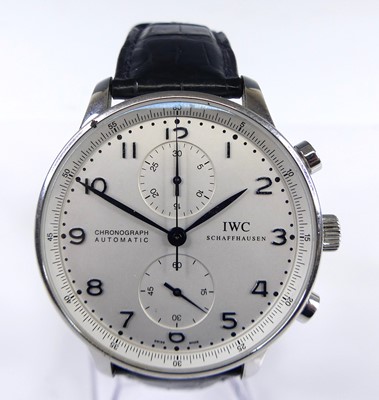 Lot 2802 - An IWC Portugese gent's steel cased automatic...