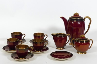 Lot 143 - A Carlton Ware Rouge Royale part coffee...