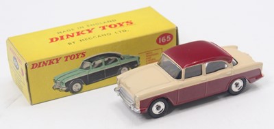 Lot 1263 - Dinky Toys No. 165 Humber Hawk, maroon lower...