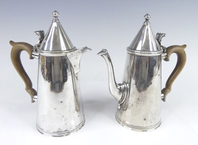 Lot 1129 - A George V silver bachelor's coffee pot and...