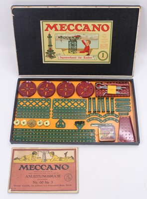 Lot 1596 - Meccano No.1 Export Outfit, German Example, in...
