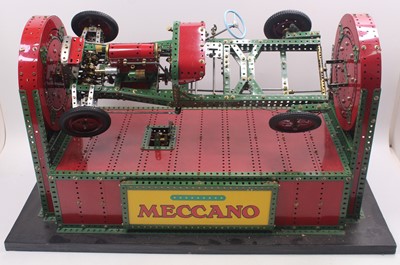 Lot 1598 - A scratch-built red and green Meccano display...