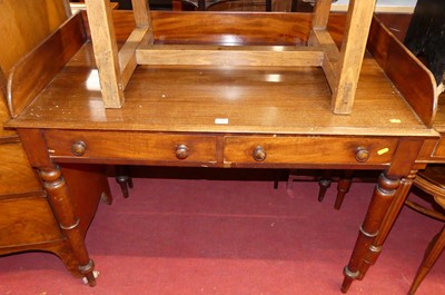 Lot 1200 - A mid-Victorian mahogany three-quarter gallery...