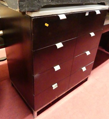 Lot 1205 - A contemporary hardwood chest of four long...