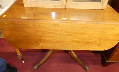 Lot 1198 - A circa 1830 mahogany dropflap pedestal table,...