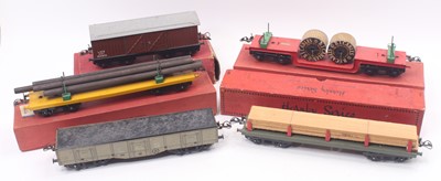 Lot 171 - Five Hornby 0 gauge wagons to include a high...