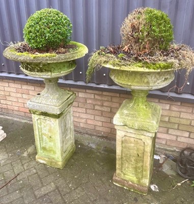 Lot 1406 - A pair of impressive reconstituted stone...