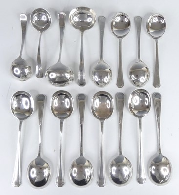 Lot 1123 - A suite of Mappin & Webb silver spoons, in the...
