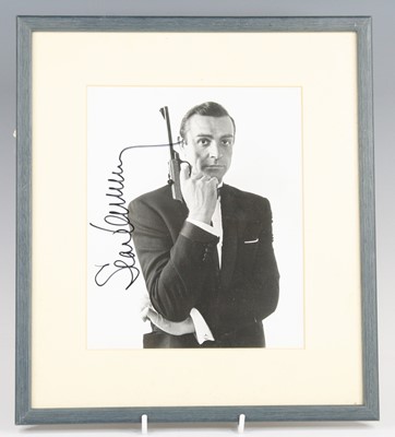 Lot 755 - Sean Connery (1930-2020), a 22 x 18cm black...