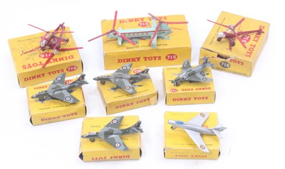 Lot 1365 - Dinky Toys group of 8 aircraft diecast to...