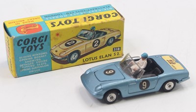 Lot 1118 - Corgi Toys No. 318 Lotus Elan S2, in metallic...