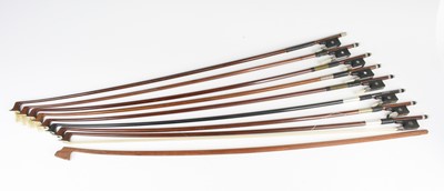 Lot 597 - A collection of nine assorted student's violin...