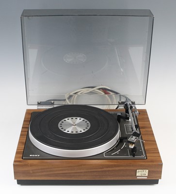 Lot 637 - A Sony 5011 Stereo Turntable, housed in a teak...