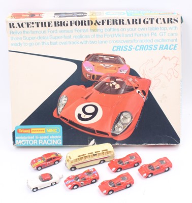 Lot 1975 - Triang Hornby Minc slot cars, including four...