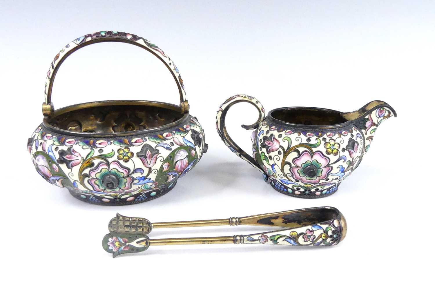 Lot 1143 - An early 20th century Russian silver-gilt and...