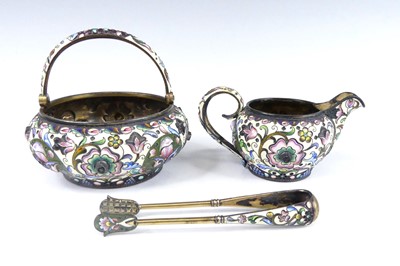 Lot 1143 - An early 20th century Russian silver-gilt and...