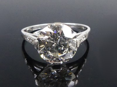 Lot 1202 - A white metal diamond solitaire ring,...